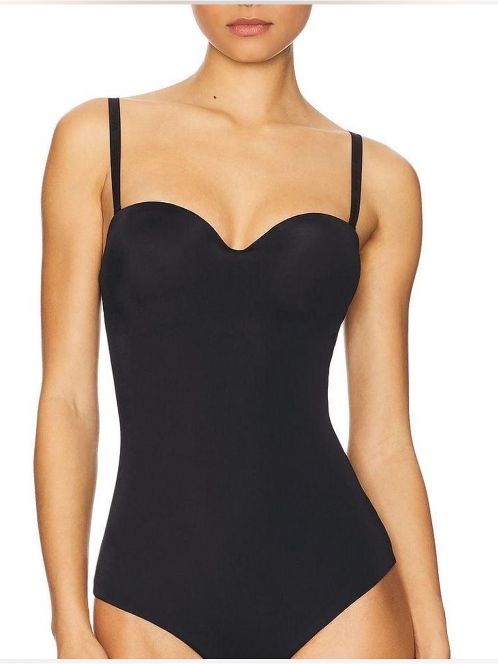 Wolford Black Strapless-Style Shaping Bodysuit with Removable Straps